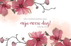 Communie Fotohouder Meike   Roze Magnolia illustratie Voorkant