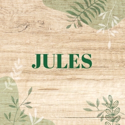 Communie Geschenkkaartje Jules   Takjes op hout Achterkant