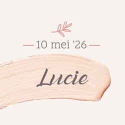 Communie Geschenkkaartje Lucie   Pastel verfveeg Achterkant