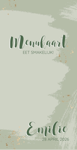 Communie Menu Emilie   Stijlvol groen Voorkant