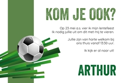  Communie Uitnodiging Arthur   Voetbal Achterkant