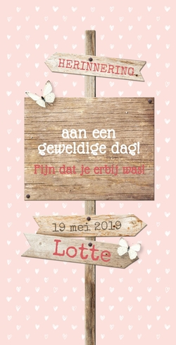 Trendy fotokaart met houten wegwijzer 157250 Achterkant