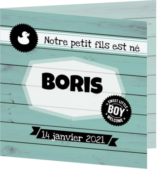 Faire-part de naissance - Bois d'échafaudage vert 114540F