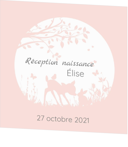 Carte de réception de naissance - Animaux mignons 31703310BF