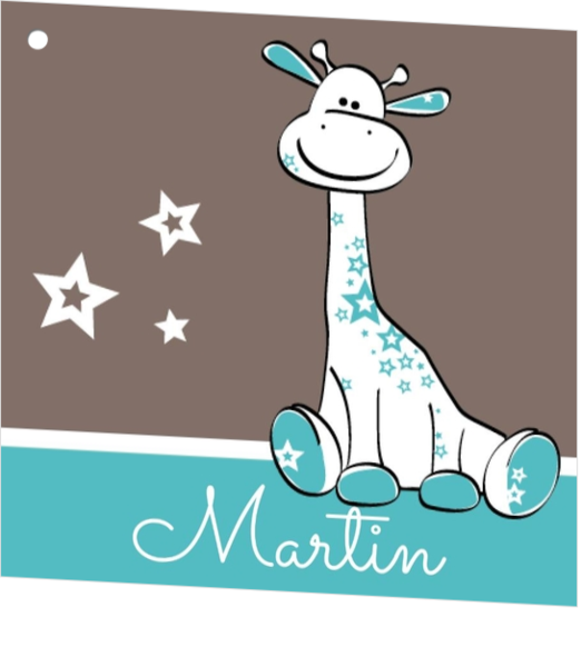 Carte pour cadeau - Girafe turquoise 1140983F