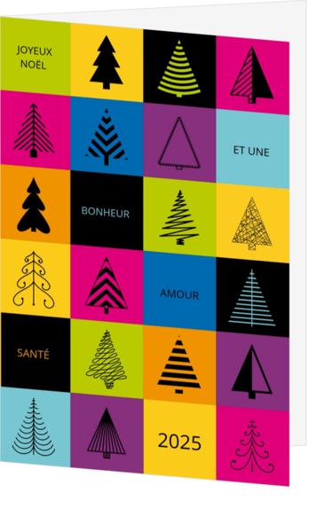 Carte de voeux - Arbres de Noël illustrés 138004F