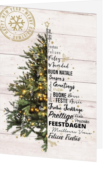 Kerstkaart - Typografische Kerstboom