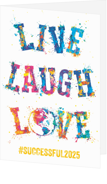 Kerstkaart - Live Laugh Love