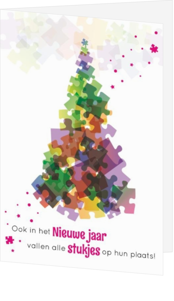 Kerstkaart - Puzzelstukjes