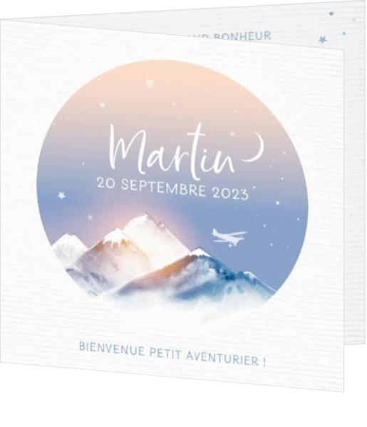 Faire-part de naissance Martin - Montagnes