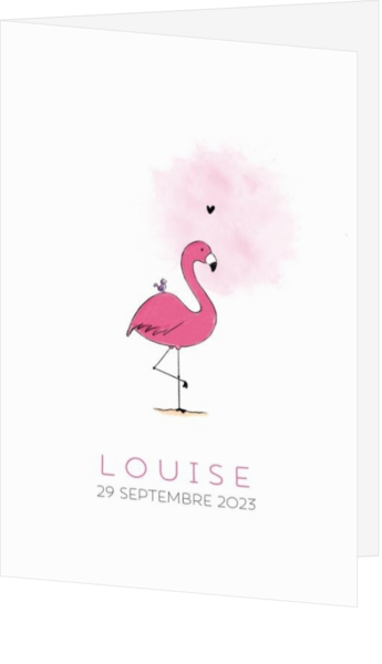 Faire-part de naissance Louise - Flamant rose