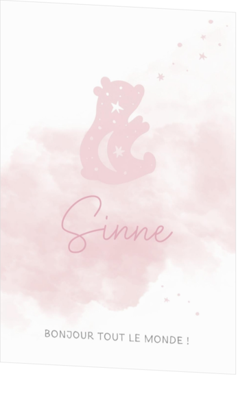 Faire-part de naissance Sinne - Ours aquarelle