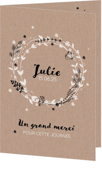 Porte-photo de communion Julie - Cercle sur Kraft