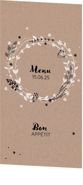 Menu de Communion Julie - Cercle sur kraft