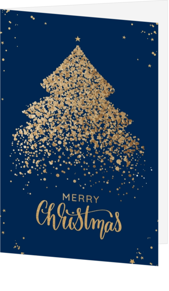 Kerstkaart - Gouden Kerstboom