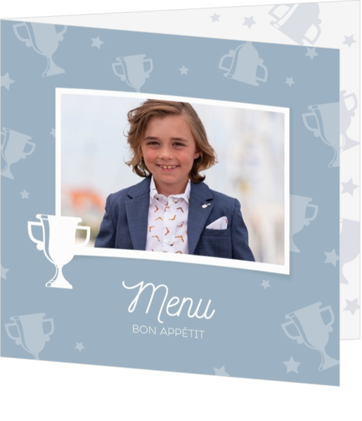 Menu de communion Victor - Coupe avec étoiles