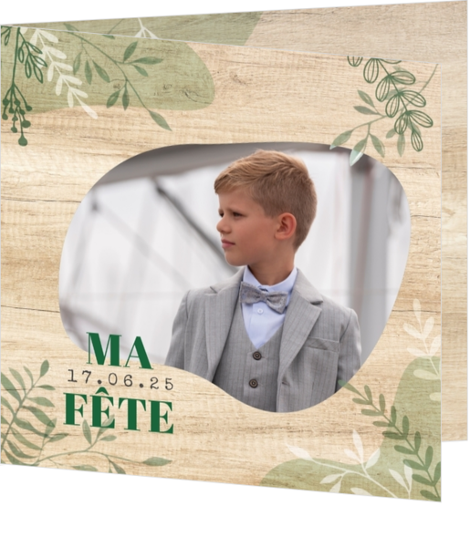 Porte-photo de communion Jules - Branches sur bois