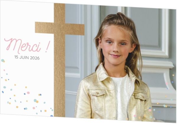 Porte-photo de communion Clara - Croix dorée