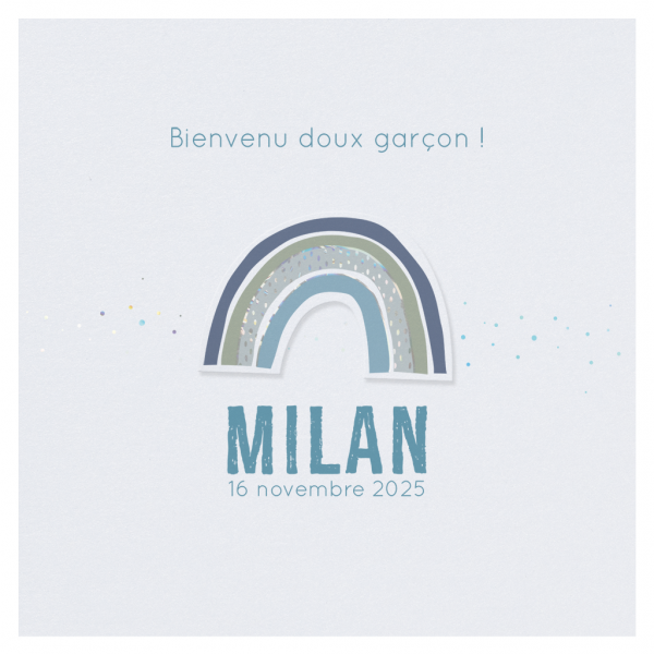 Faire-part de naissance Milan - Arc-en-ciel moderne