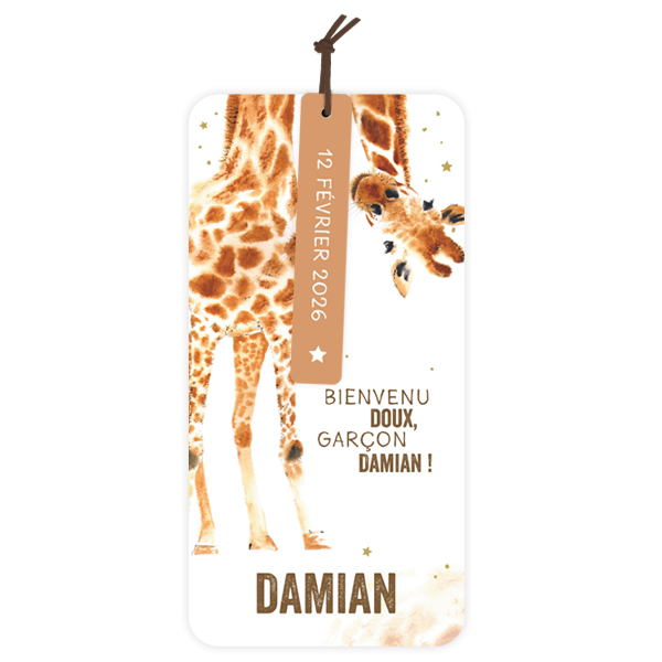 Carte de naissance - Girafe