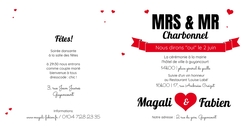  Faire part de mariage   Hipster MRS & MR Intérieur