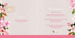 Communion Menu Lizy   Fleurs roses Intérieur