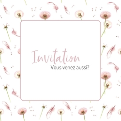 Communion Invitation Alice   Pandelions Rose Recto