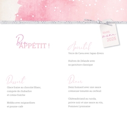 Communion Menu Marie   Aquarelle rose Intérieur