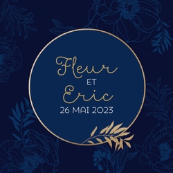 Etiquette de cadeaux   Fleurs en or Recto