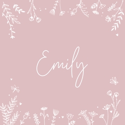 Communion Etiquette cadeau Emily   Bordure florale Verso