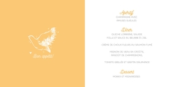 Menu de communion Juliette   Belle colombe décorative Intérieur