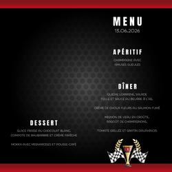 Menu de communion Aaron   Automobile de course Intérieur