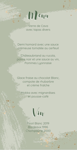 Communion Menu Nancy   Vert et or élégants Verso