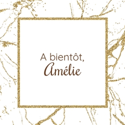 Communion Etiquette cadeau Amélie   Marbré/doré Verso