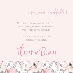 Carte de remerciement   Fleurs avec un look vintage Verso