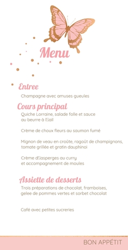 Carte Menu Communion 1580044F Verso