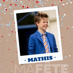 Carte photo de look kraft avec de joyeux confettis 157037F Recto