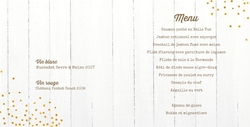 Communion Menu Louise   Confettis dorés Intérieur