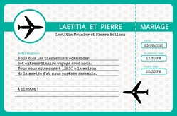 Faire part de mariage   Tickets d'embarquement Verso