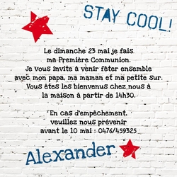 Invitation communion   Stay cool 164641BFA Verso