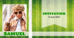 Communion Invitation Thomas   Terrain de football Recto