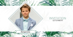 Invitation cool au design de jungle verte 157754F Recto