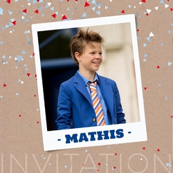 Invitation de look kraft avec de joyeux confettis 157637F Recto