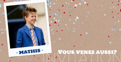 Invitation de look kraft avec de joyeux confettis 157737F Recto