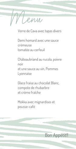 Communion Menu Olivia   Dessin Menthe zèbre Verso