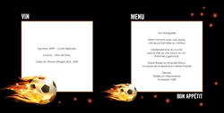 Communion Menu Thomas   Football en flammes Intérieur