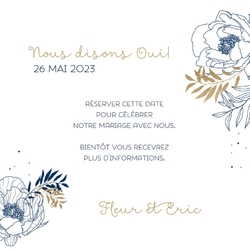 Save the Date   Fleurs en or Verso