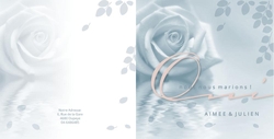 Faire part de mariage   Rose Dusty Blue Verso/Recto