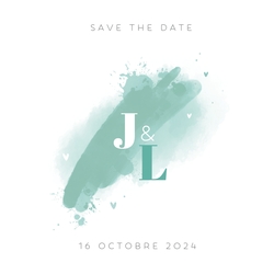 Save the Date   Incrustations d'aquarelle Recto