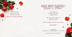 Faire part de mariage   Roses rouges Intérieur